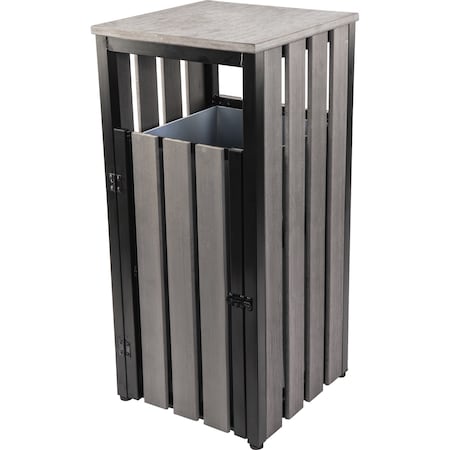 Lorell Rectangular Outdoor Can, Charcoal, Polystyrene 42693